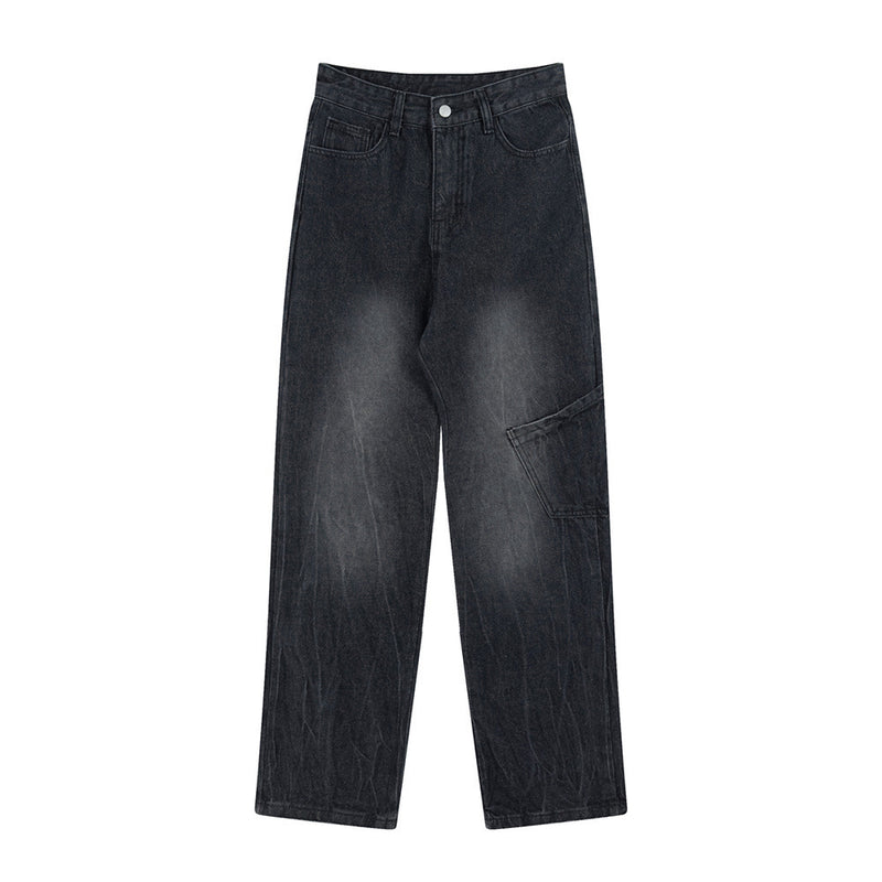 Men Jeans Decoration Loose Worn out
