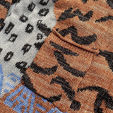 Kapital Sweater Vintage Hida and Macro Japanese Leisure Tiger Pattern Leopard Print Long Sleeve Loose V-neck Knitted Cardigan