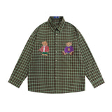 Men Long Sleeved T Shirt Embroidered Shirt Men's Spring and Autumn Long Sleeve Lapel Shirt Outer Wear Loose