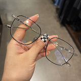 CHH Chrome Hearts Glasses Pure Titanium Ultra-light Square Gold Silk Edge Big Face Myopia Glasses Frame