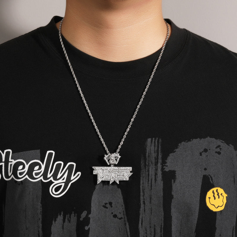 Jewelry Hip Hop Alphabet Copper Diamond Necklace Male Alphabet Pieces Spectrum St. Valentine's