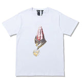 Vlone T Shirts Palm Necklace Large V Printed High Street Men's and Women's Short-Sleeved T-shirt