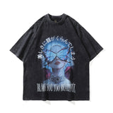 Men T-Shirt Cartoon Southeast Vintage Print Loose