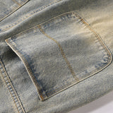 Men Jeans Retro Casual Yellow Mud Color Loose All-Match