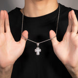 Jewelry T Square Cross Pendant Necklace Copper with Zirconium Spectrum St. Valentine's Crosses