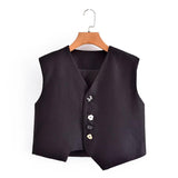 Women Vest Irregular Niche Short Retro Vest