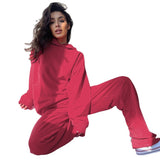 Women Co-Ords Winter Street Klein Blue Hooded Sweater Set