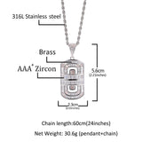 Jewelry Hip Hop Shield Necklace INS Style Fashion Zircon Pendant St. Valentine's Spectrum