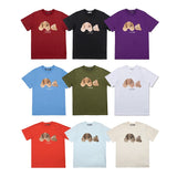 Palm Angle T Shirts Teddy Bear Printed Loose Couple