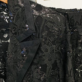 Women Haute Couture Co-Ords Mesh Embroidered Suit Two-Piece Set