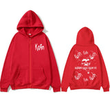 Rock Band Korn Falling Away From Me Print Zipper Hoodie Male