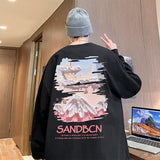 Men T Shirt Vintage Heavy Cotton Loose plus Size