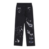 Men Jeans Hole & Patch Punk Hip Hop Loose Cool