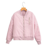 Women Cotton Coat Fashion Baseball Uniform Loose Jacket