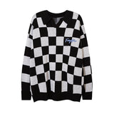 Women Sweater Vintage Contrast Jacquard Sweater