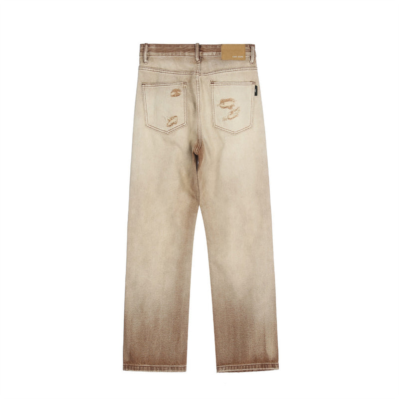 Men Jeans Ripped Distressed Trendy Loose