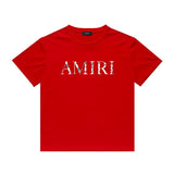 Amiri T Shirt Lettered Casual Hip Hop round Neck Short Sleeve T-shirt