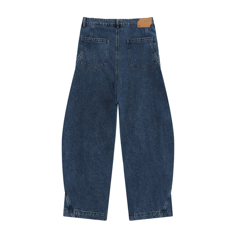 Men Jeans Vintage Washed Stitching Trousers