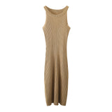 Women Dresses Knitted Sleeveless Vest Dress Sexy