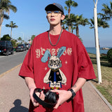 Men T Shirt Rabbit Print Summer Versatile Oversize