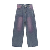 Men Jeans Inkjet Graffiti Printing Loose Casual