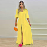 Women Dress Summer Elegant Slim Shirt Dress