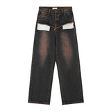 Men Jeans Distressed Pocket Decoration