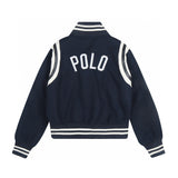 Ralph Lauren Coat RL Ralph Lauren Pony Embroidered Splicing Leather Baseball Jacket Wool Jacket