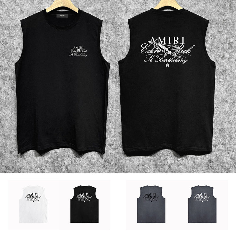 Amiri tank top sketch airplane letterprinting