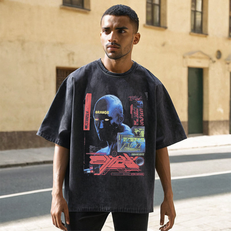 Mens Vintage T Shirt Short Sleeve T-Shirt Men's and Women's