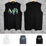 Amiri tank top gradient overlapping letterprinting