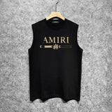 Amiri tank top with damaged letter horizontal stripesprinting