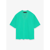 Fog Essentials T Shirts Spring Summer FGO Double Line Flocking Letter V-Neck Short Sleeve