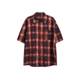 Unisex Shirt Loose Plaid Shirt Coat