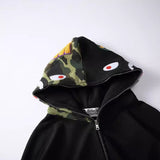 Bathing Ape Hoodie Splicing Camouflage Sweater Cardigan Hooded