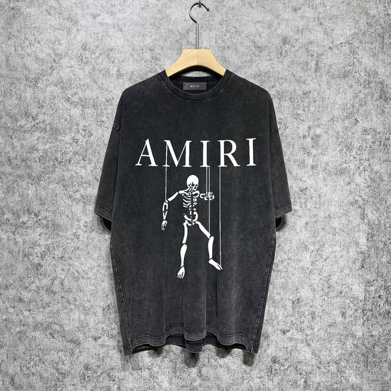 Amiri washed t-shirt skeleton puppet short sleeve