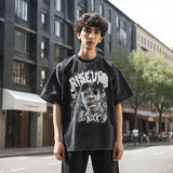 Mens Vintage T Shirt Washed Short Sleeve T-Shirt Men's Summer