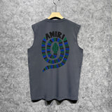 Amiri tank top patchwork colorful snake printing