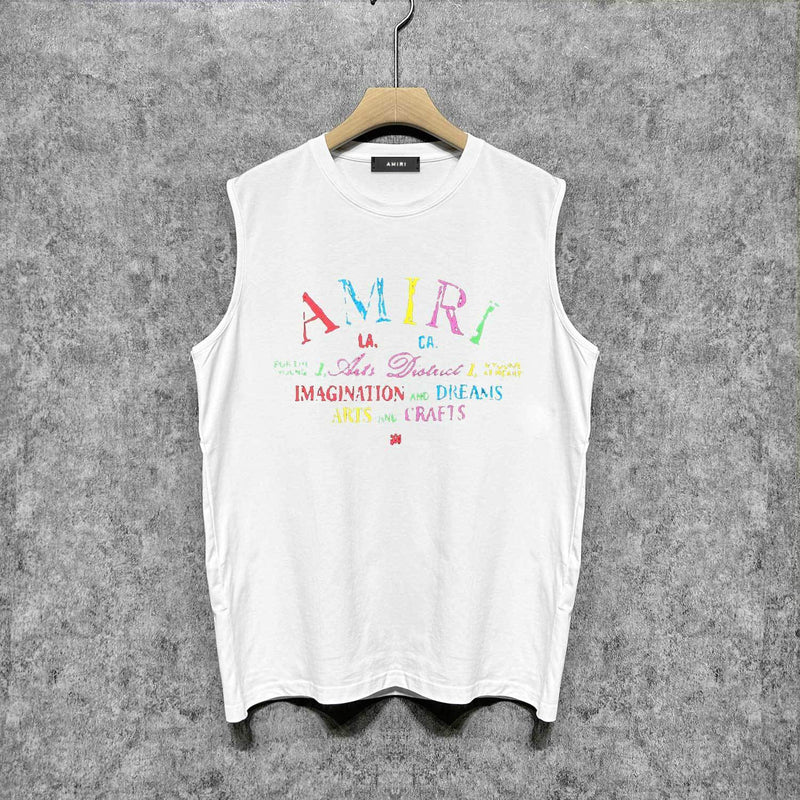 Amiri tank top watercolor cartoon letterprinting