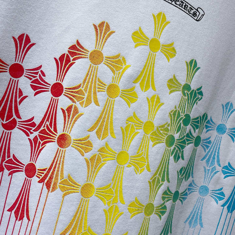 Chh Chrome Hearts T Shirts Color Ink Splashing Graffiti Sports Loose Short Sleeve T-Shirt