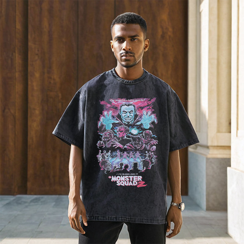 Men's Vintage T Shirt Short Sleeve T-Shirt Men's Cartoon Print