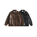 Unisex Pu Jacket PU Leather Jacket Loose