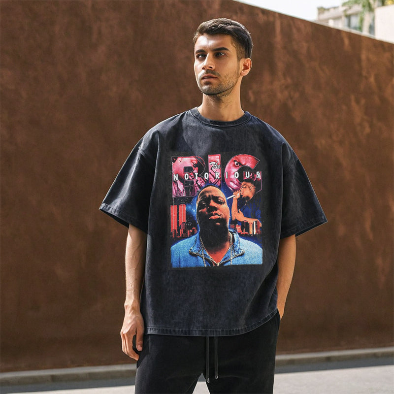 Mens Vintage T-Shirt Printed Short Sleeve T-Shirt