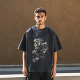 Mens Vintage T-Shirt Summer Men's T-Shirt Short Sleeve