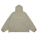 Unisex Coat FOG LOGO Zipper Ess Double Thread Hooded Cotton Clothing