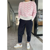 Women Work Business Casual Sweats Jacquard Knitted Sweater