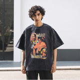 Mens Vintage T Shirt Retro Short Sleeve T-Shirt for Men and Women