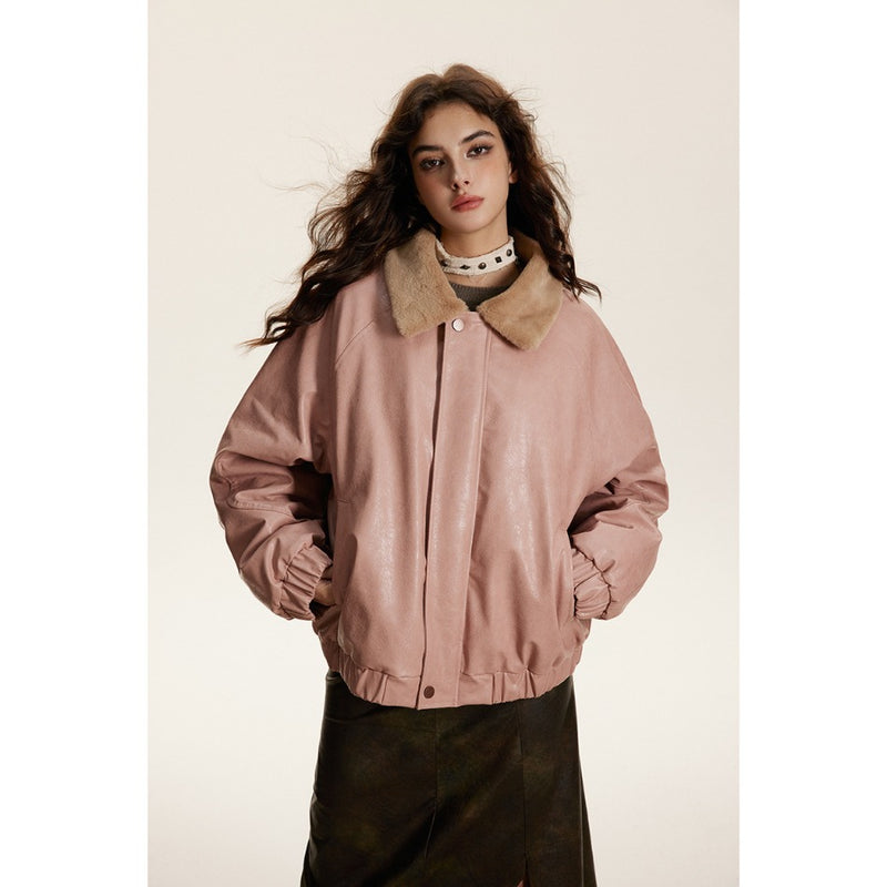 Unisex Coat Winter PU Leather Thickening