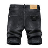 DSQ2 Short Jeans Ripped Patch Slim-fit Stretch Denim Shorts