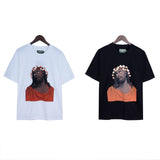 Denim Tears T Shirts Kapok Vintage Portrait Oil Painting Print Loose-Fitting Casual round-Neck Short Sleeve T-shirt